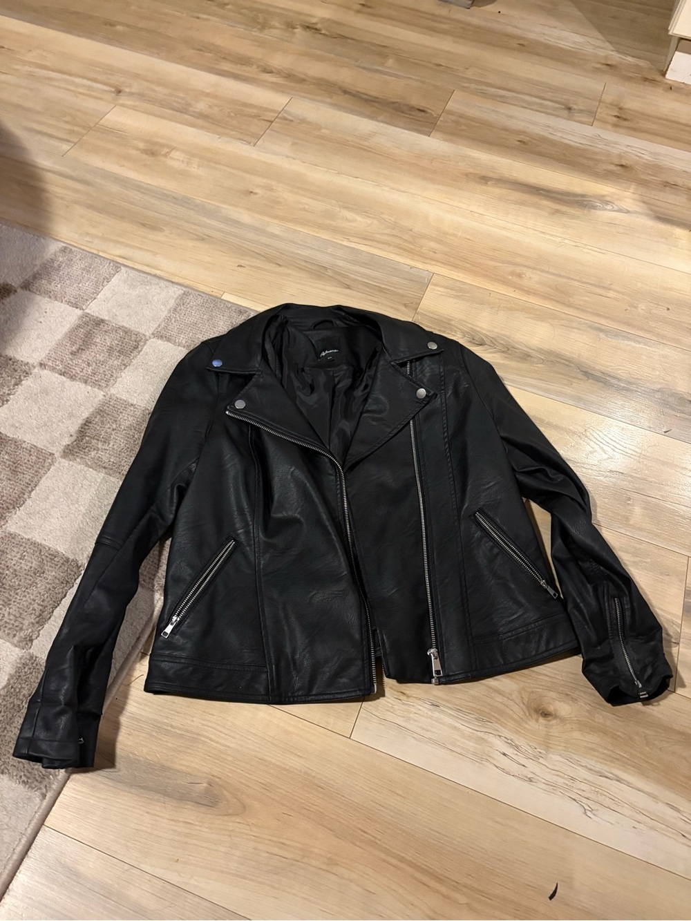 Reitmans Black Faux Leather Moto Jacket